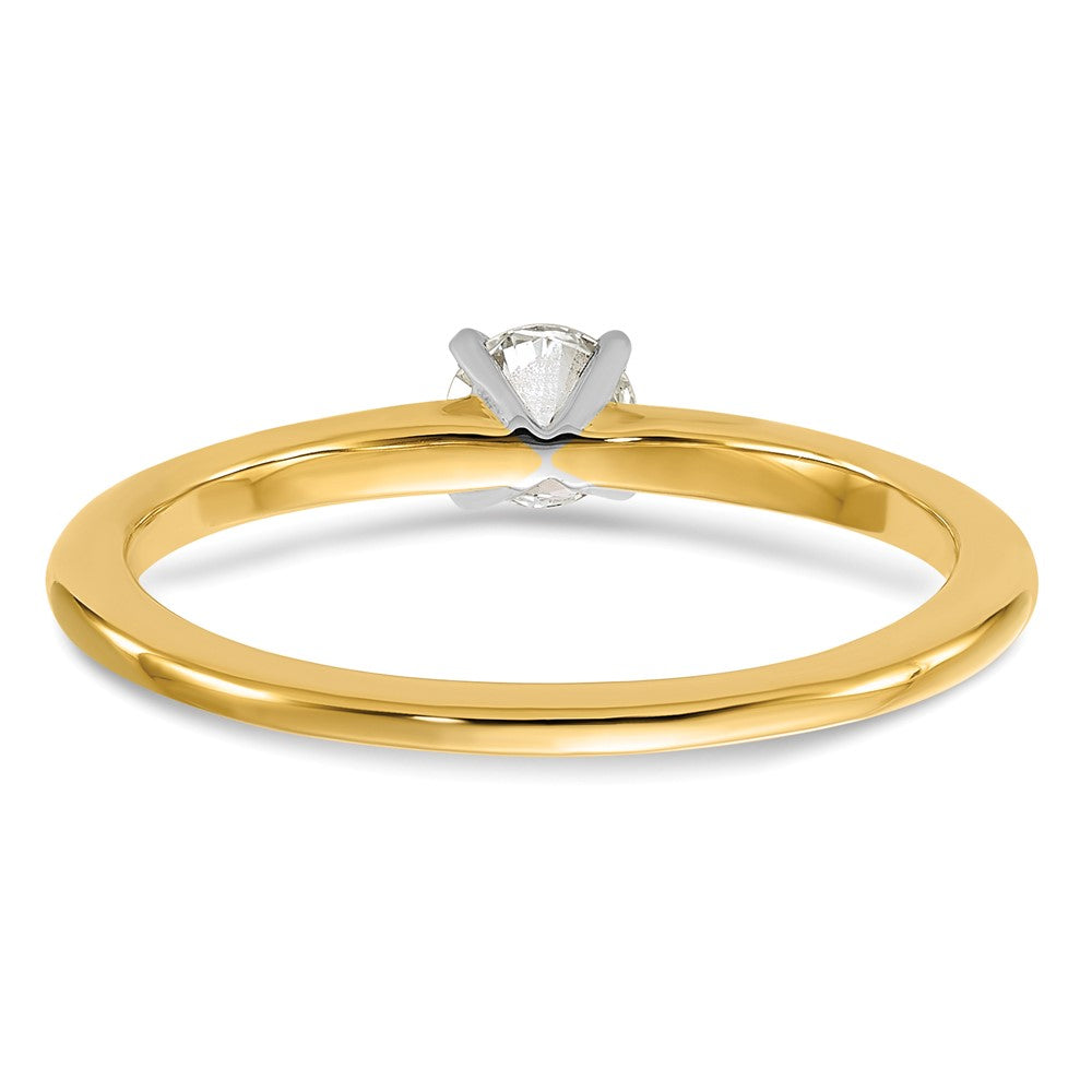 14K Two-Tone 1/4 carat Round VS/SI DEF Lab Grown Diamond Solitaire 4 Prong Size 6 Engagement Ring