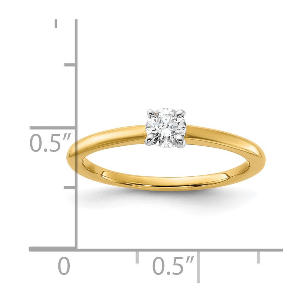 14K Two-Tone 1/4 carat Round VS/SI DEF Lab Grown Diamond Solitaire 4 Prong Size 10 Engagement Ring