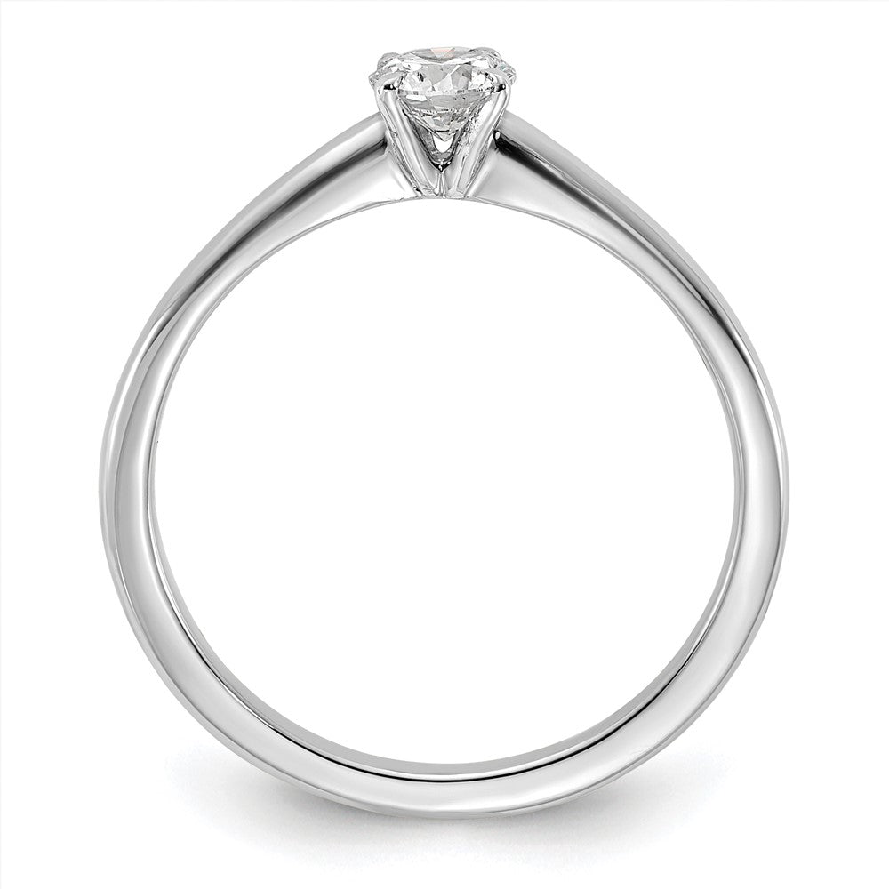 14K White Gold 1/3 carat Round VS/SI DEF Lab Grown Diamond Solitaire 4 Prong Size 6 Engagement Ring