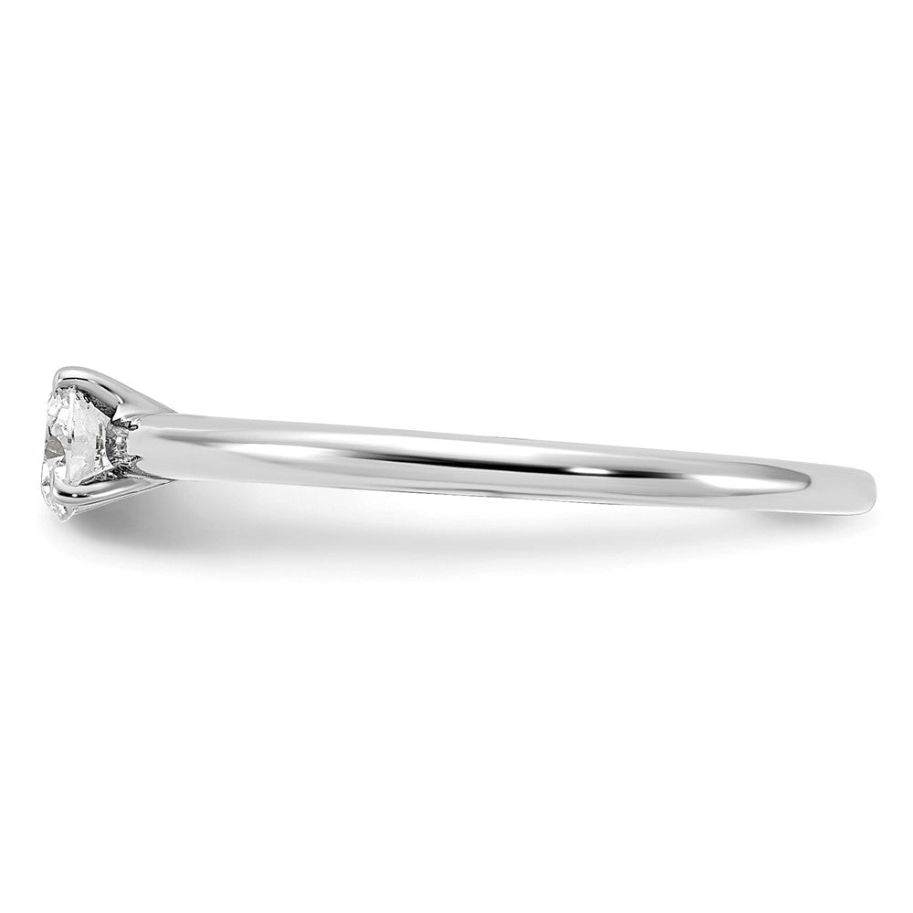 14K White Gold 1/3 carat Round VS/SI DEF Lab Grown Diamond Solitaire 4 Prong Size 6 Engagement Ring