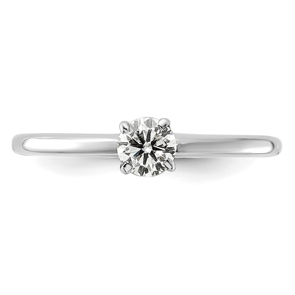 14K White Gold 1/3 carat Round VS/SI DEF Lab Grown Diamond Solitaire 4 Prong Size 6 Engagement Ring