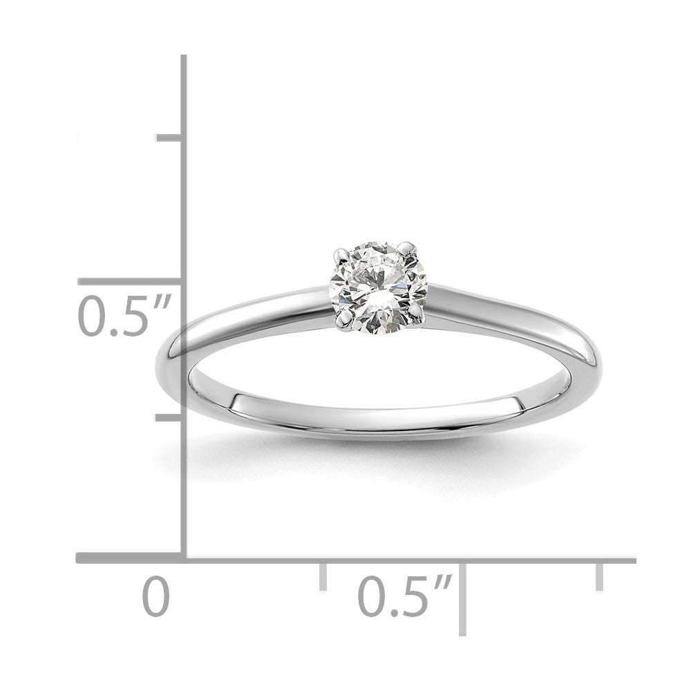 14K White Gold 1/3 carat Round VS/SI DEF Lab Grown Diamond Solitaire 4 Prong Size 6 Engagement Ring