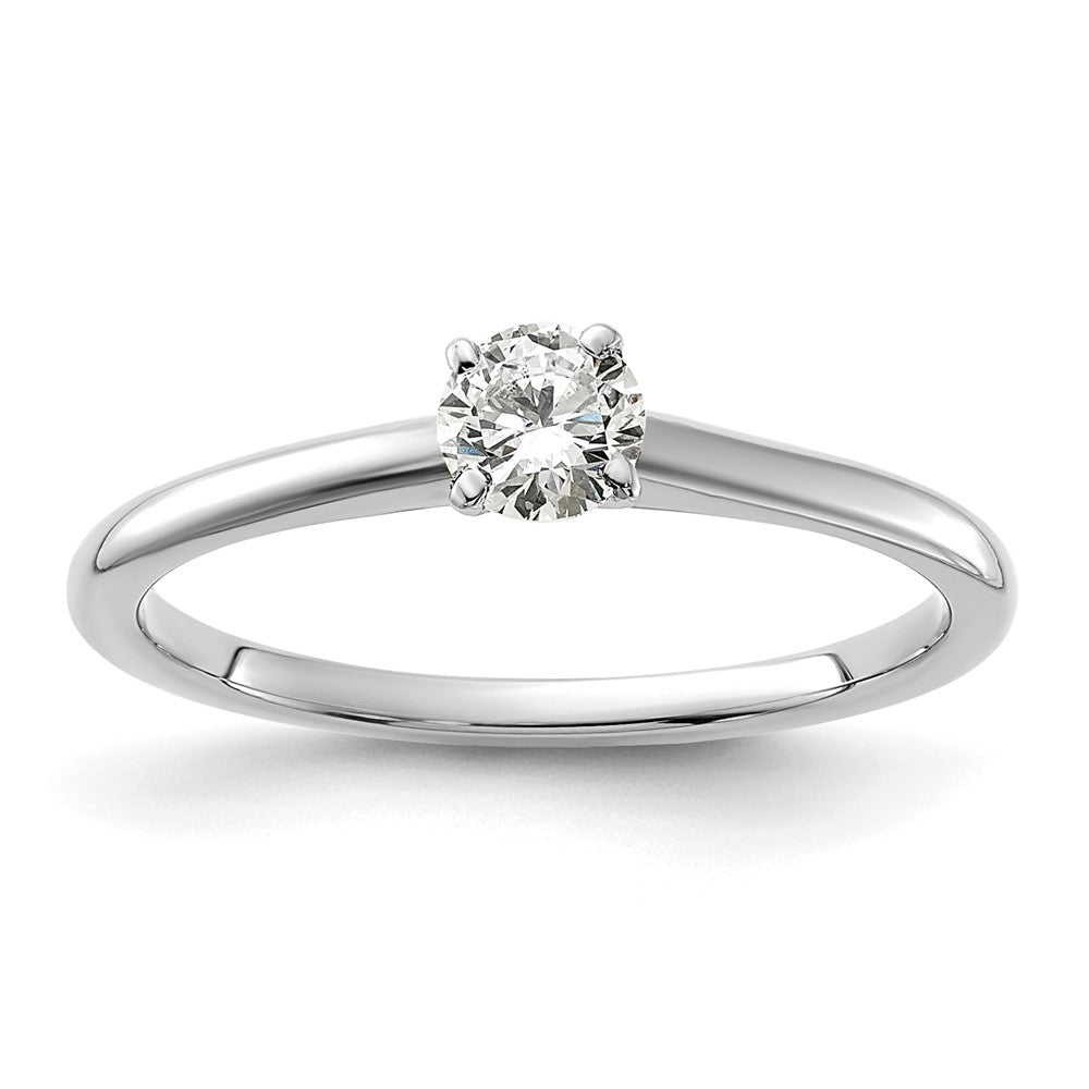 14K White Gold 1/3 carat Round VS/SI DEF Lab Grown Diamond Solitaire 4 Prong Size 6 Engagement Ring