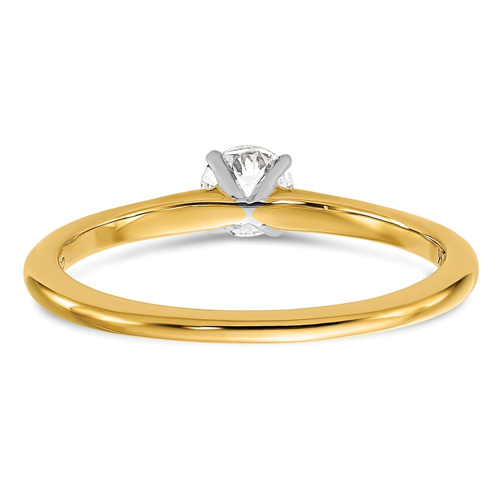 14K Two-Tone 1/3 carat Round VS/SI GH Lab Grown Diamond Solitaire 4 Prong Size 7 Engagement Ring