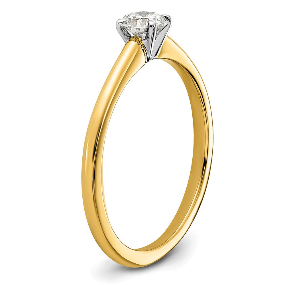 14K Two-Tone 1/3 carat Round VS/SI GH Lab Grown Diamond Solitaire 4 Prong Size 7 Engagement Ring