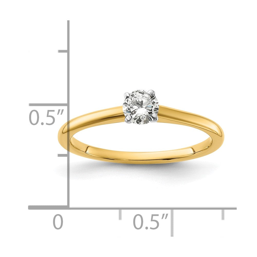 14K Two-Tone 1/3 carat Round VS/SI GH Lab Grown Diamond Solitaire 4 Prong Size 7 Engagement Ring