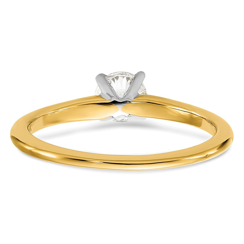 14K Two-Tone 1/2 carat Round VS/SI DEF Lab Grown Diamond Solitaire 4 Prong Size 7 Engagement Ring