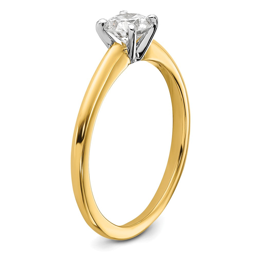 14K Two-Tone 1/2 carat Round VS/SI DEF Lab Grown Diamond Solitaire 4 Prong Size 7 Engagement Ring