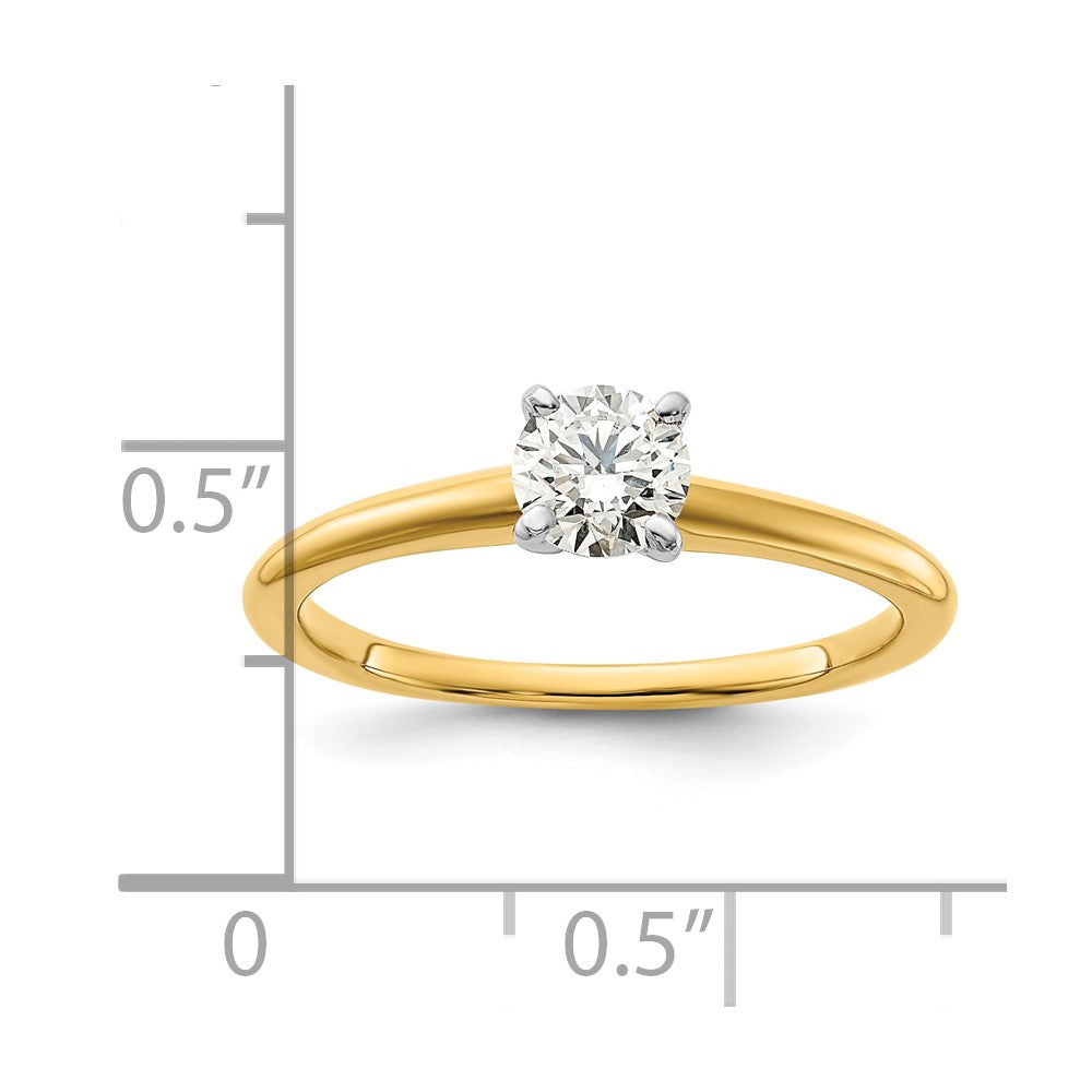 14K Two-Tone 1/2 carat Round VS/SI DEF Lab Grown Diamond Solitaire 4 Prong Size 7 Engagement Ring