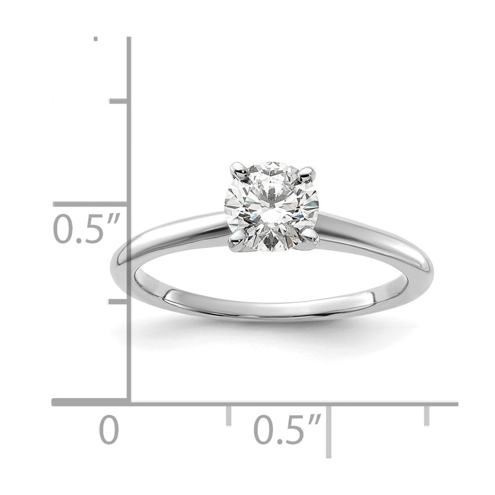 14K White Gold 3/4 carat Round VS/SI DEF Lab Grown Diamond Solitaire 4 Prong Size 7 Engagement Ring