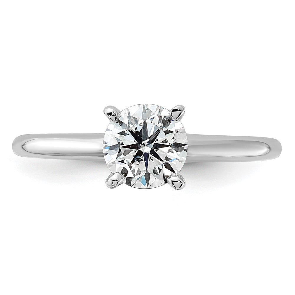 14K White Gold 1 carat Round VS/SI GH Lab Grown Diamond Solitaire 4 Prong Size 7 Engagement Ring