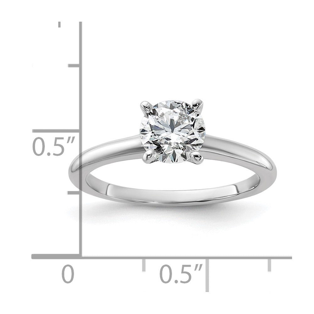 14K White Gold 1 carat Round VS/SI GH Lab Grown Diamond Solitaire 4 Prong Size 7 Engagement Ring