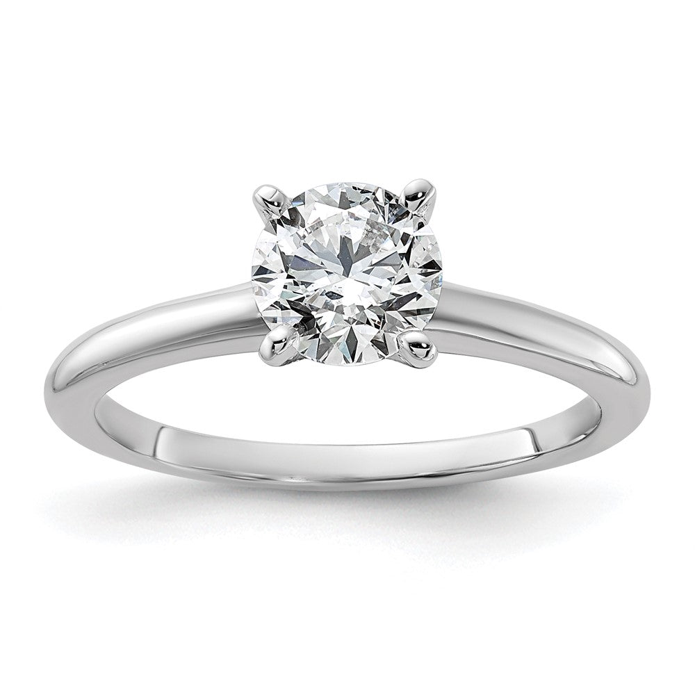 14K White Gold 1 carat Round VS/SI GH Lab Grown Diamond Solitaire 4 Prong Size 7 Engagement Ring