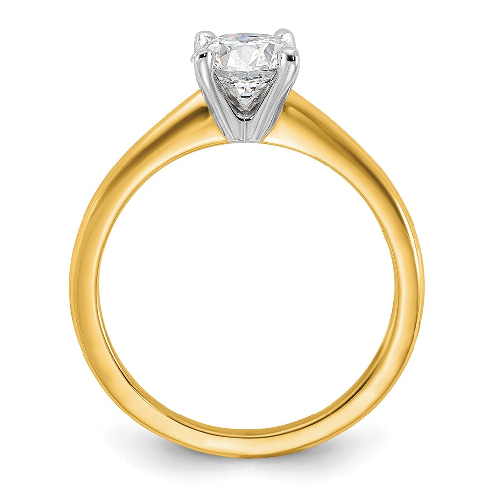 14K Two-Tone 1 carat Round VS/SI GH Lab Grown Diamond Solitaire 4 Prong Size 10 Engagement Ring