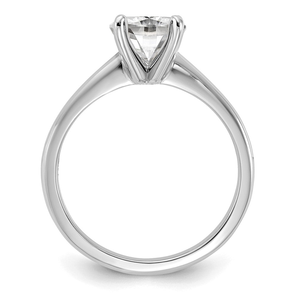 14k White Gold 7mm Cushion Solitaire Mounting Sz 7