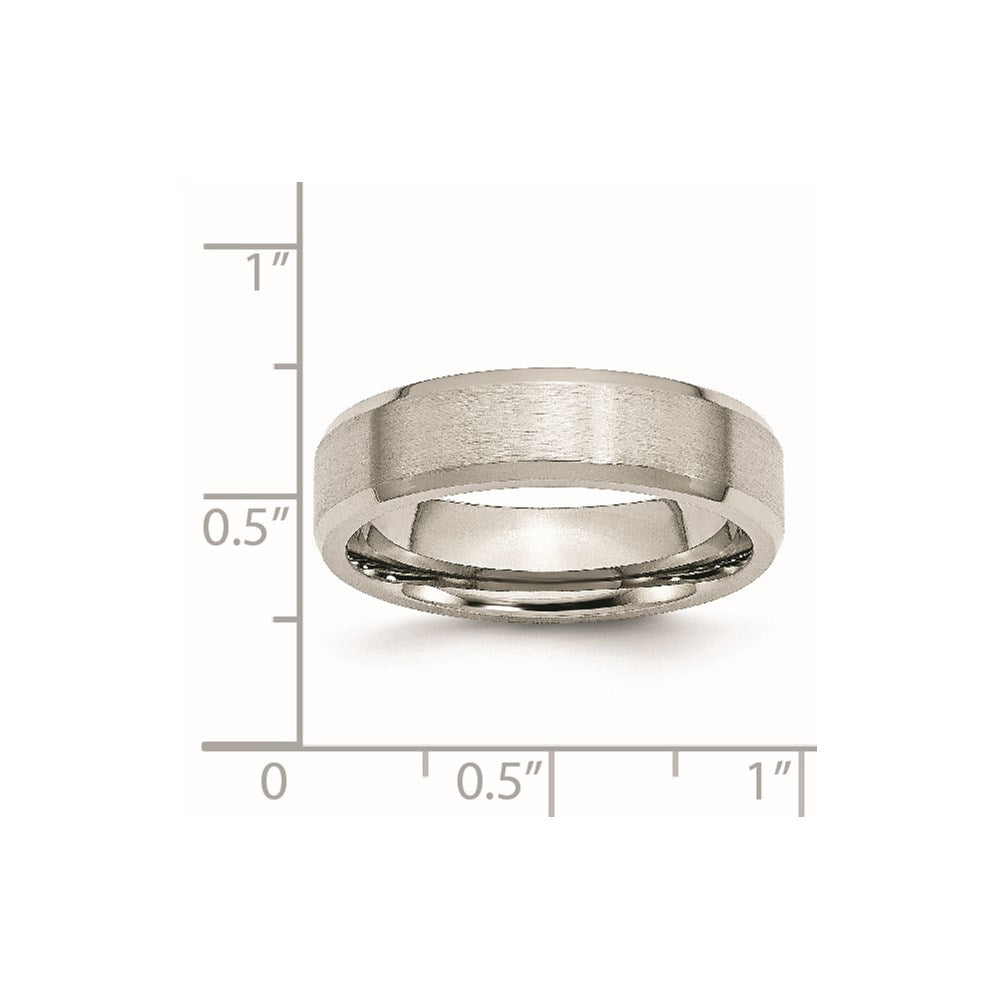 Chisel Stainless Steel Brushed and Polished 6mm Flat Beveled Edge Band