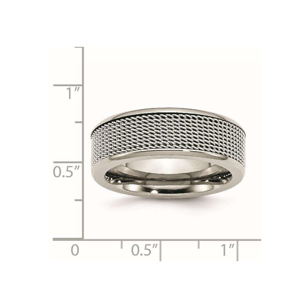 Stainless Steel Base with Steel Mesh Center 8mm Band