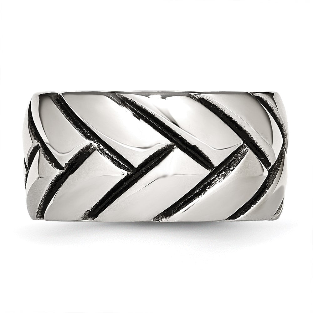 Stainless Steel Polished Braided Design Ring