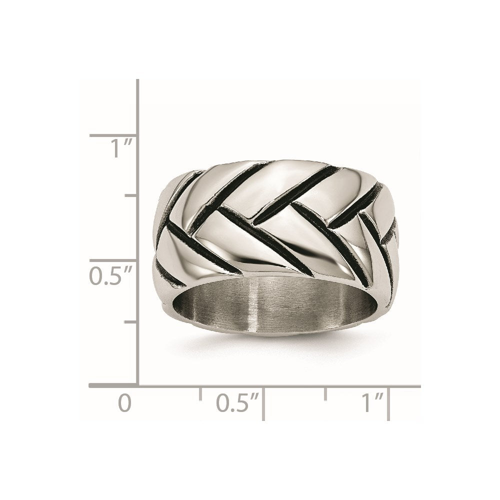 Stainless Steel Polished Braided Design Ring