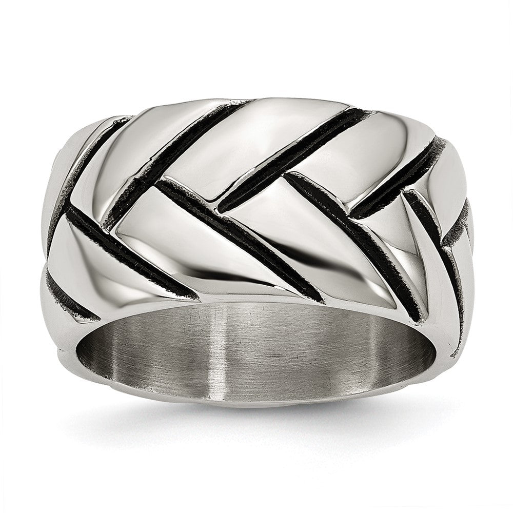 Stainless Steel Polished Braided Design Ring