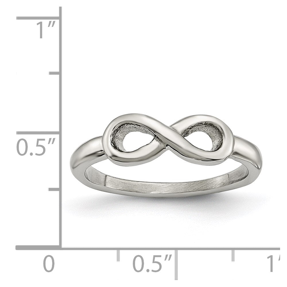 Chisel Stainless Steel Polished Infinity Symbol Ring