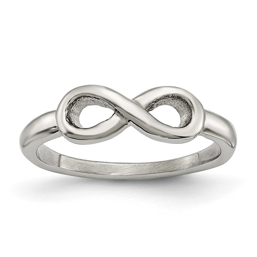 Chisel Stainless Steel Polished Infinity Symbol Ring