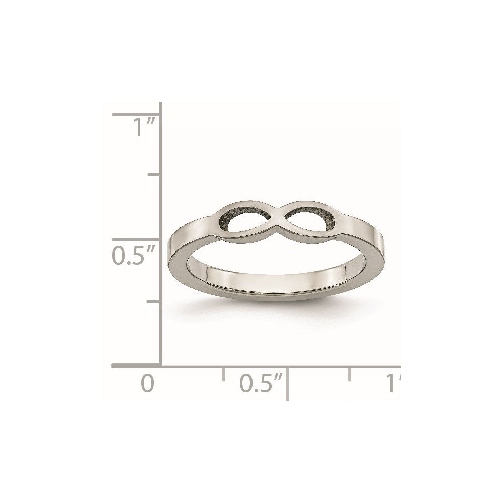 Stainless Steel Polished Infinity Symbol Ring