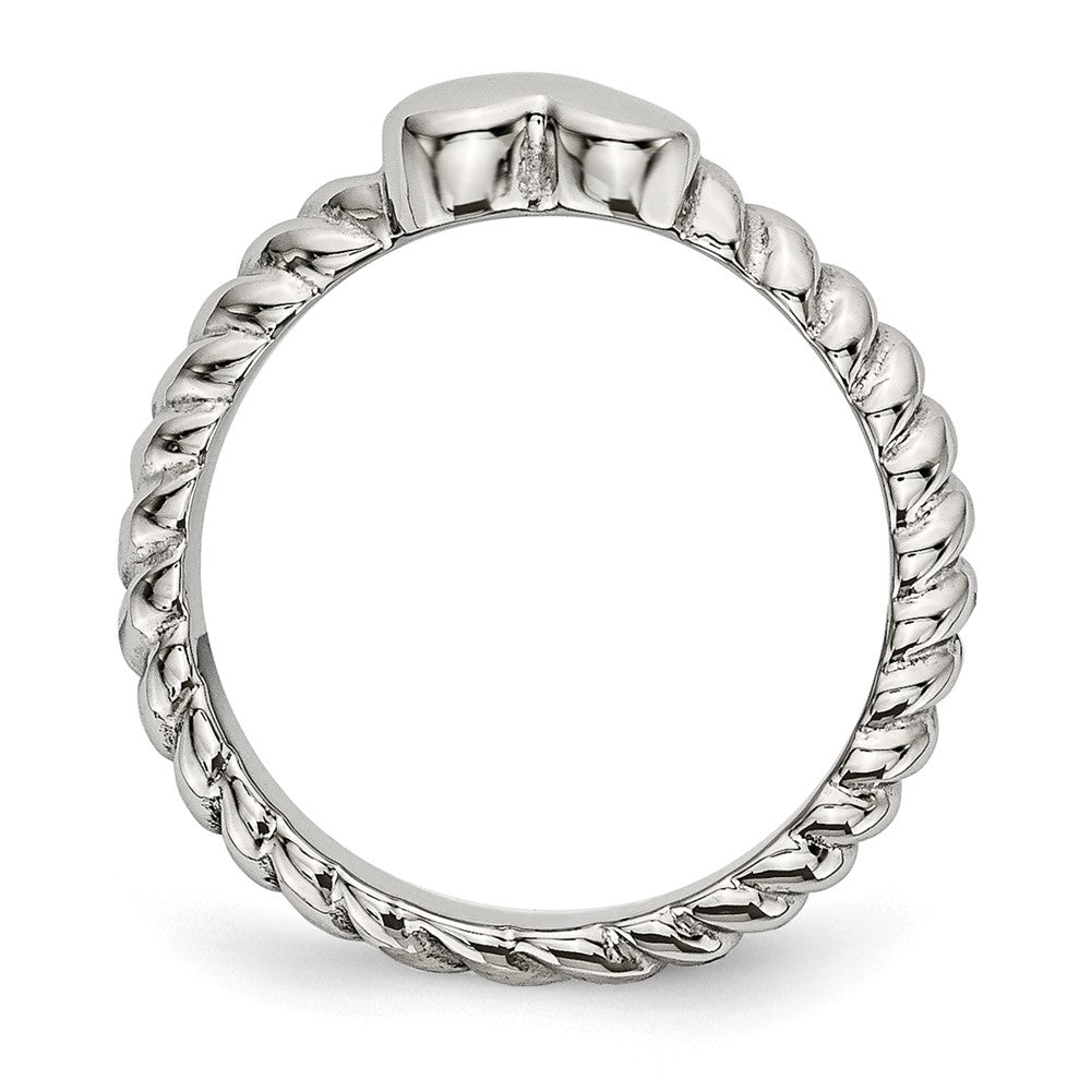 Chisel Stainless Steel Polished Twisted Heart Ring