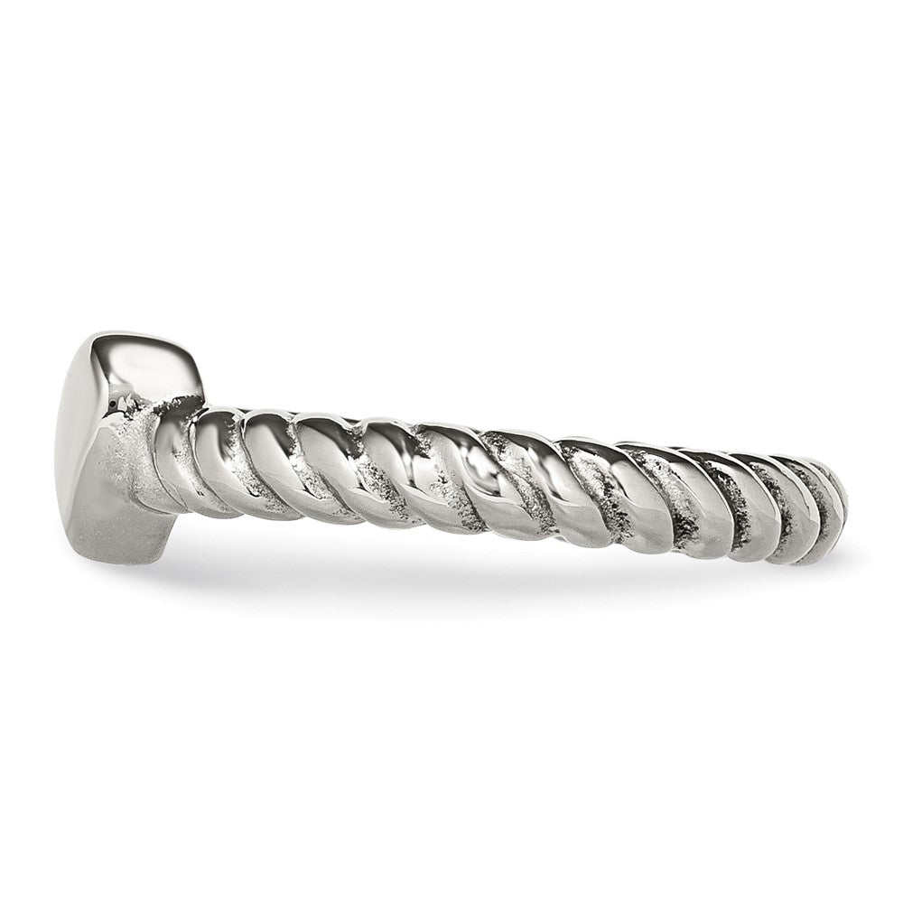 Chisel Stainless Steel Polished Twisted Heart Ring