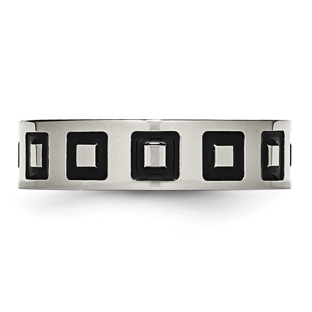 Stainless Steel Enameled Flat 6mm Polished Band