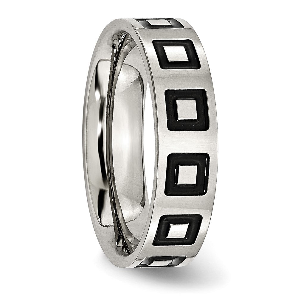 Stainless Steel Enameled Flat 6mm Polished Band