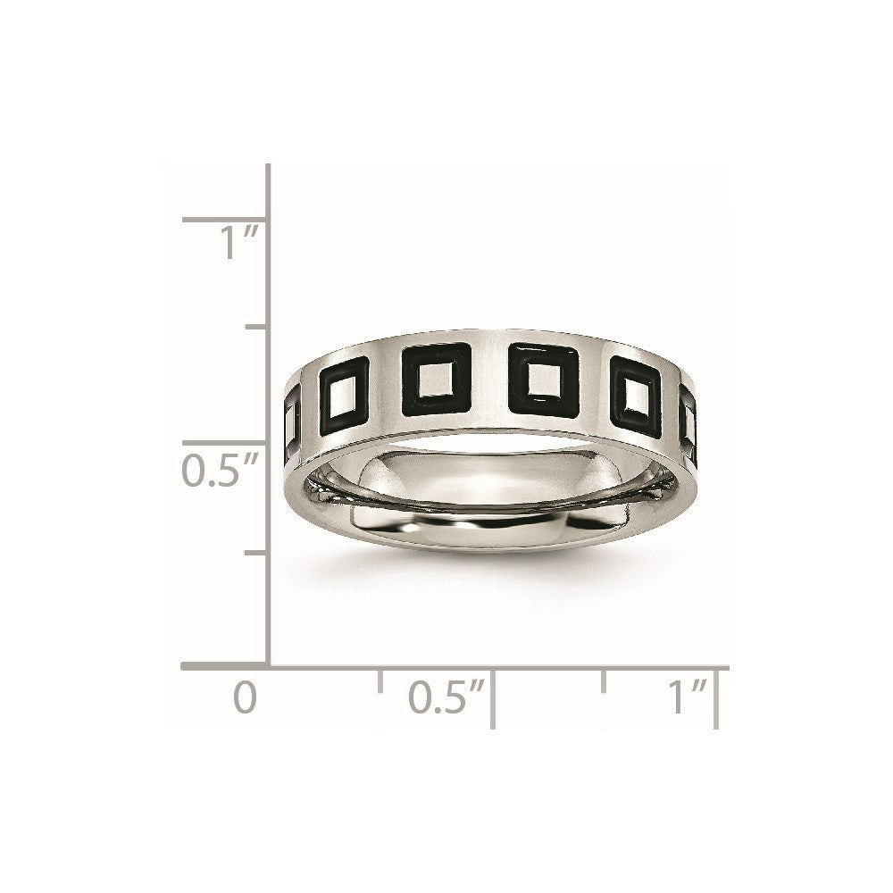 Stainless Steel Enameled Flat 6mm Polished Band