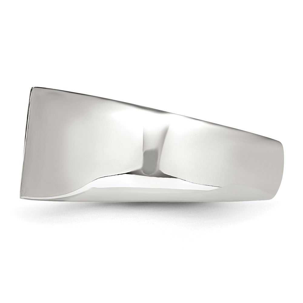 Chisel Stainless Steel Brushed and Polished with 14K Gold Stripe Signet Ring