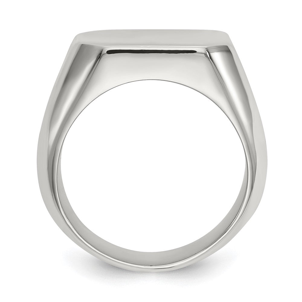 Stainless Steel Polished Square Signet Ring