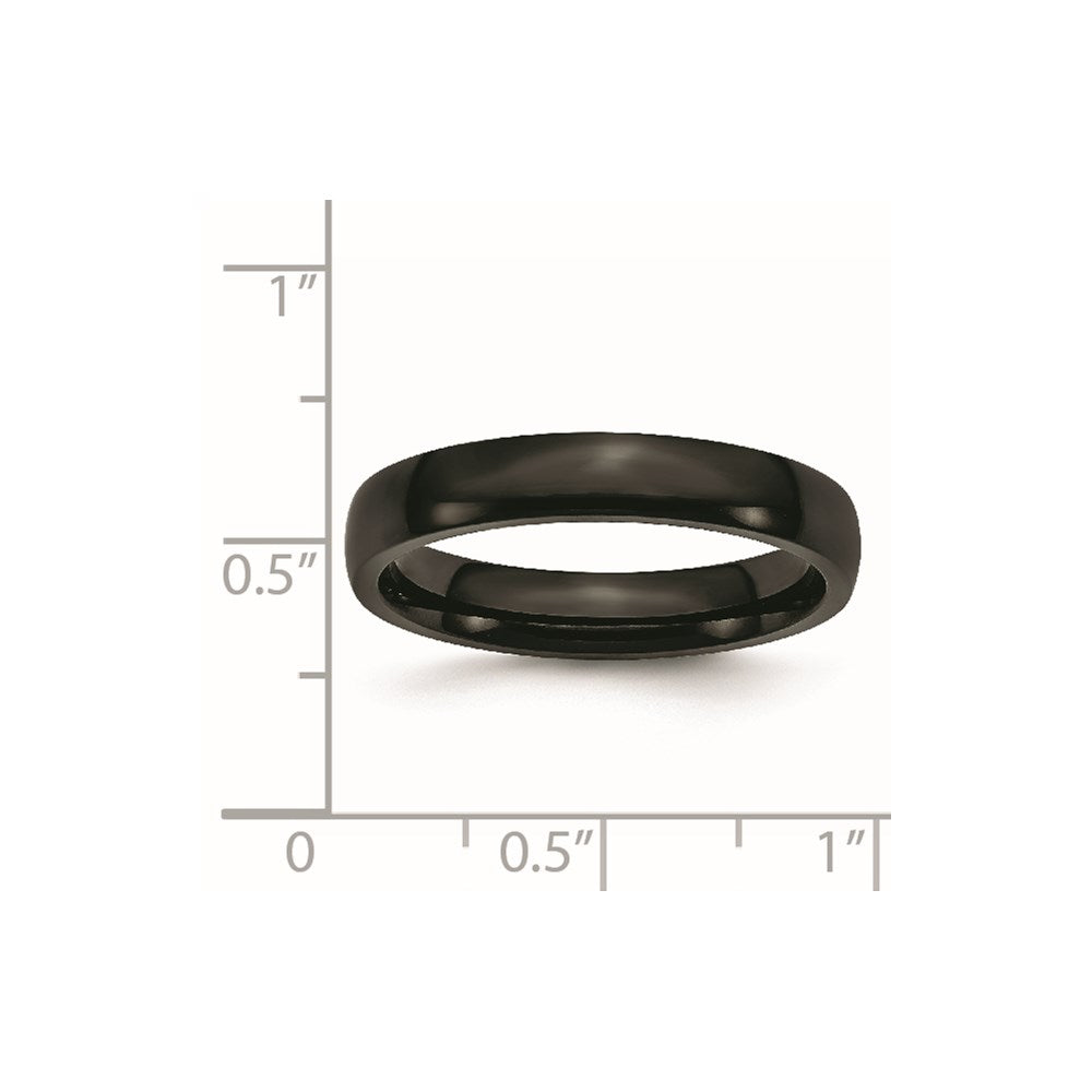 Chisel Stainless Steel Polished Black IP-plated 4mm Band