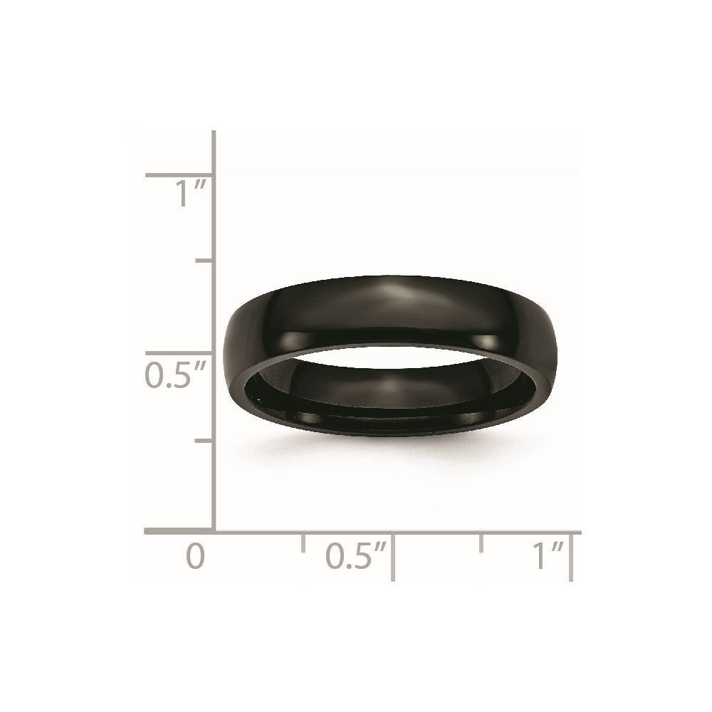 Chisel Stainless Steel Polished Black IP-plated 5mm Band