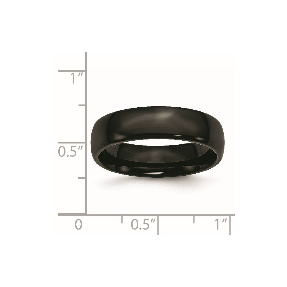 Chisel Stainless Steel Polished Black IP-plated 6mm Band