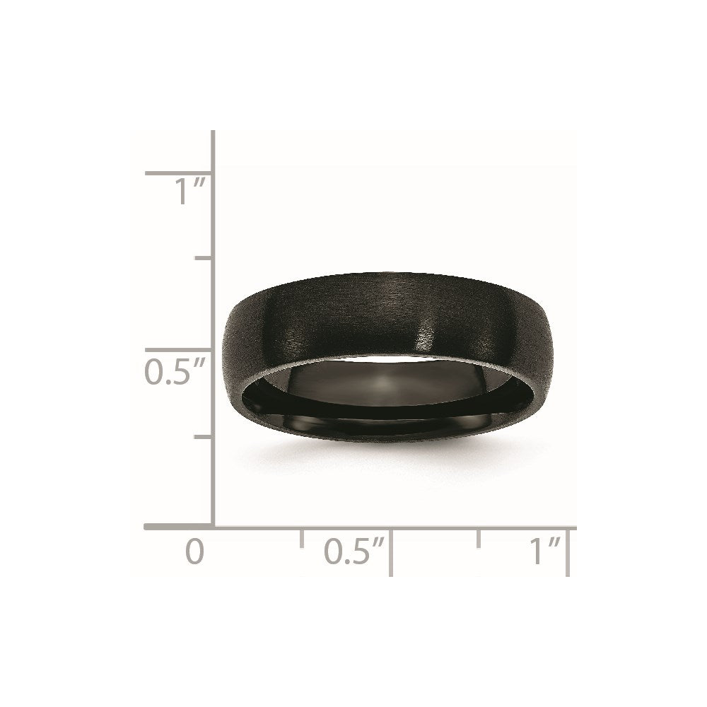 Chisel Stainless Steel Brushed Black IP-plated 6mm Band