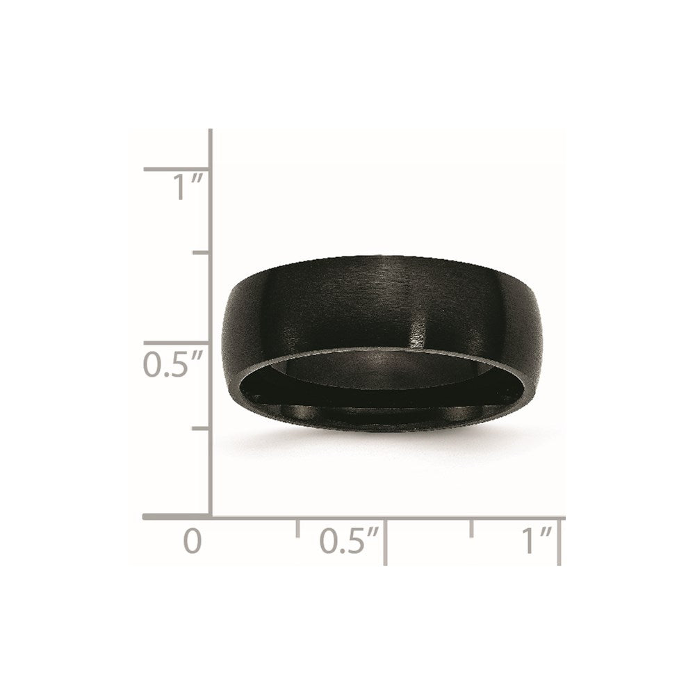 Chisel Stainless Steel Brushed Black IP-plated 7mm Band