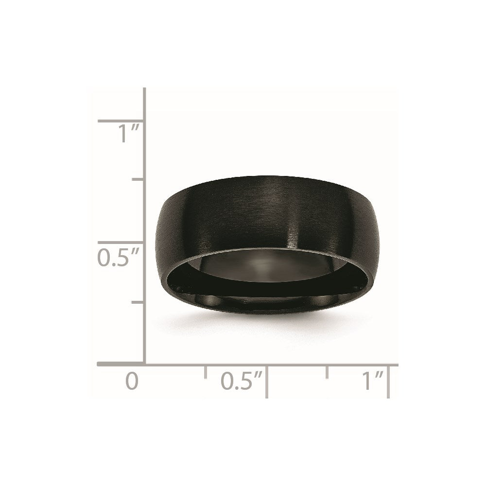 Chisel Stainless Steel Brushed Black IP-plated 8mm Band