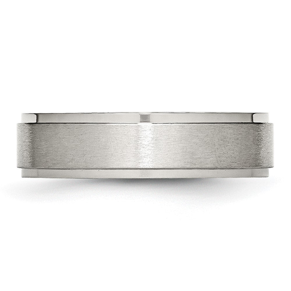 Chisel Stainless Steel Polished with Brushed Center 6mm Ridged Edge Band