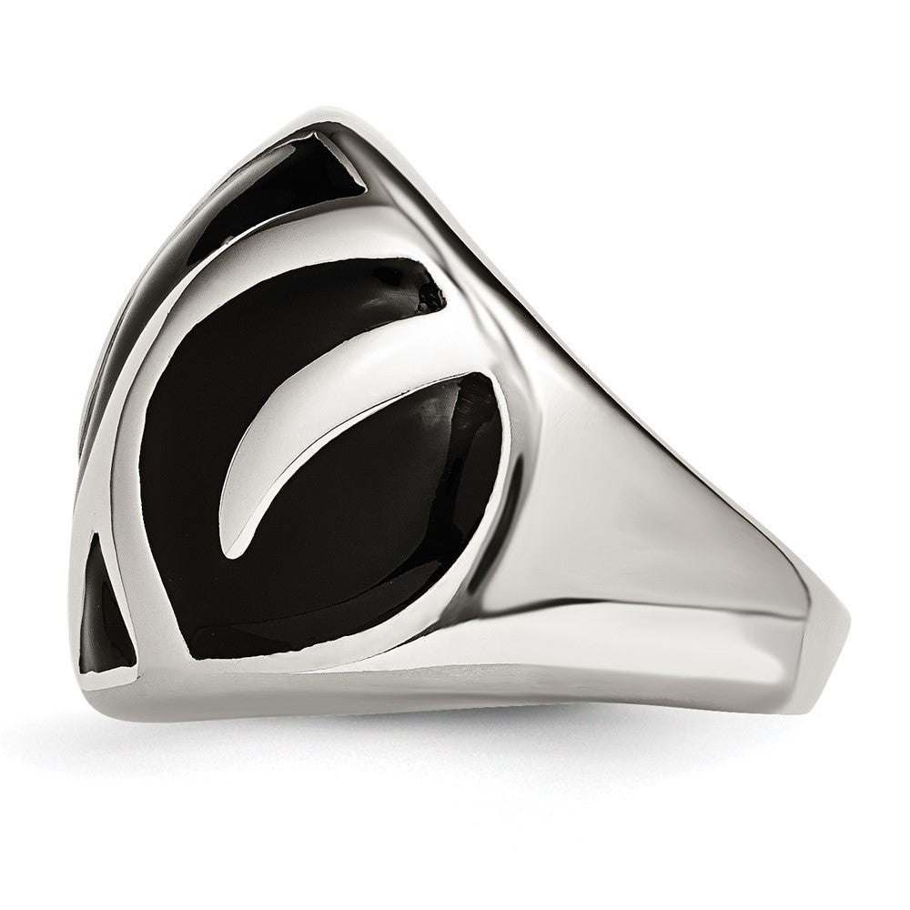 Stainless Steel Polished and Enameled Ring