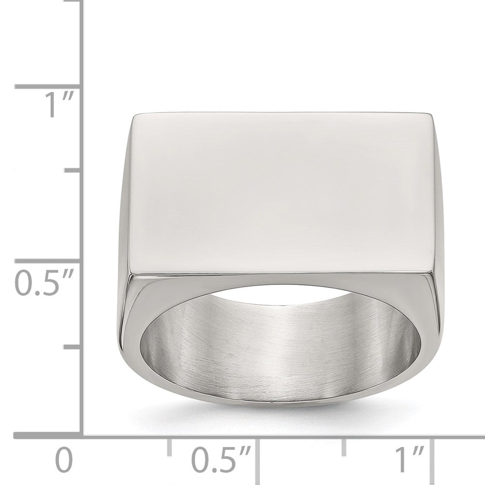 Stainless Steel Polished Signet Ring