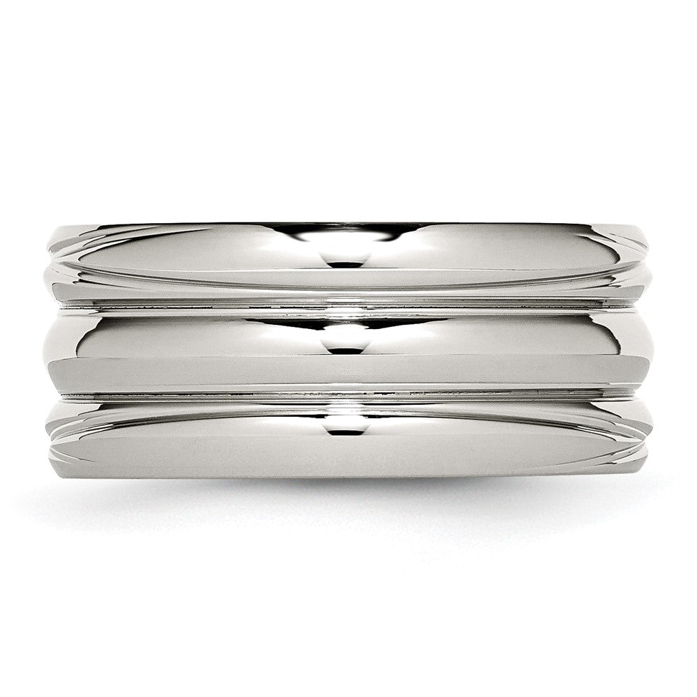 Stainless Steel Polished 10mm Grooved Band