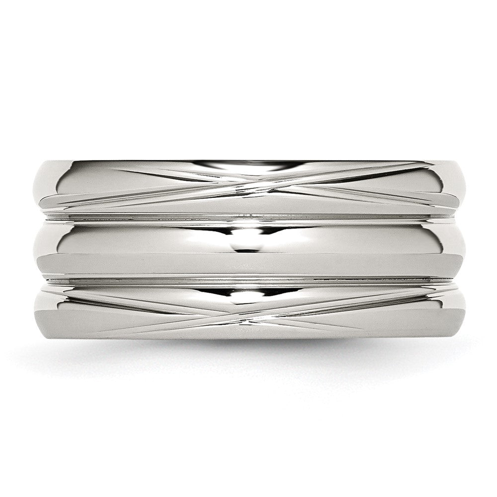 Stainless Steel Polished 10mm Grooved Band