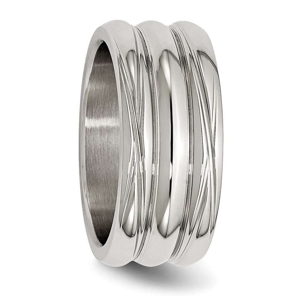 Stainless Steel Polished 10mm Grooved Band