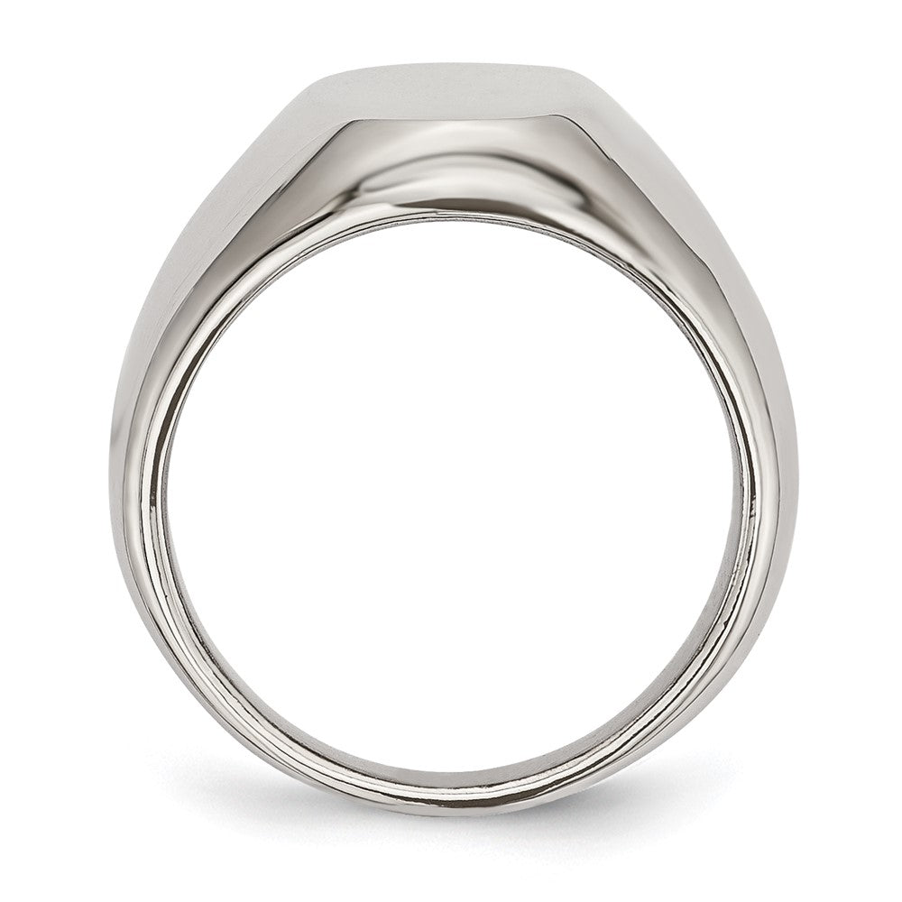 Stainless Steel Polished Oval Signet Ring