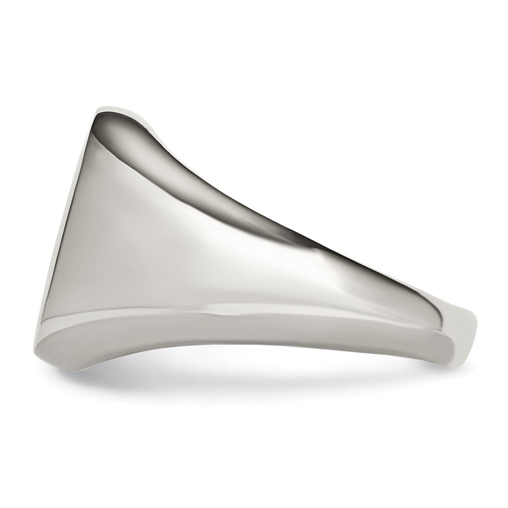 Stainless Steel Polished Oval Signet Ring