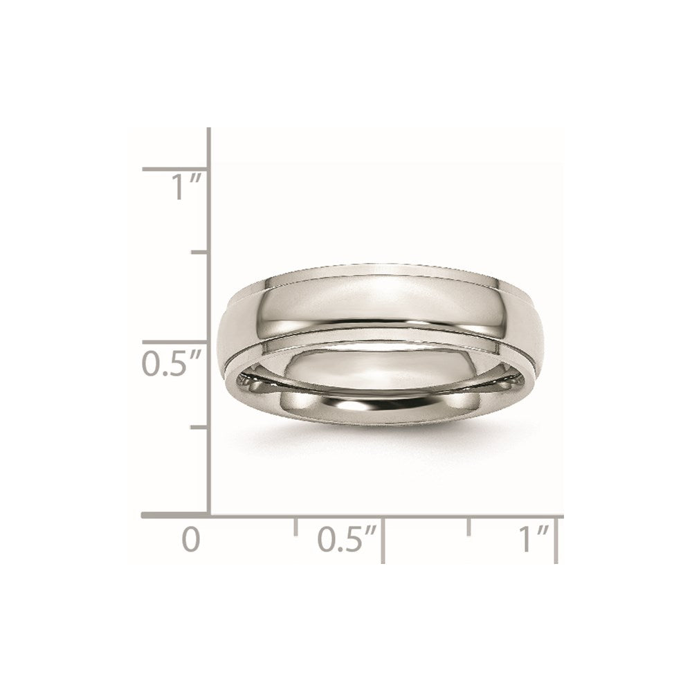 Chisel Stainless Steel Polished 6mm Ridged Edge Band