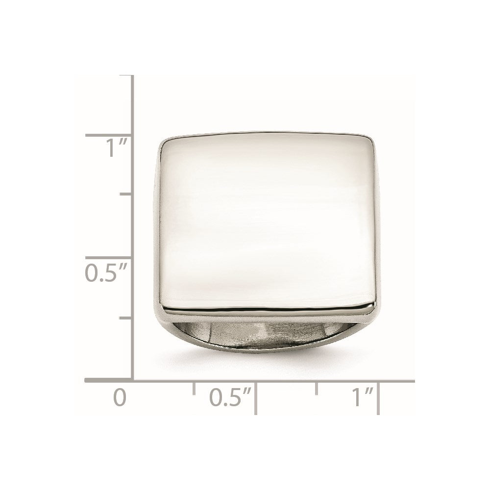 Stainless Steel Polished Square Ring